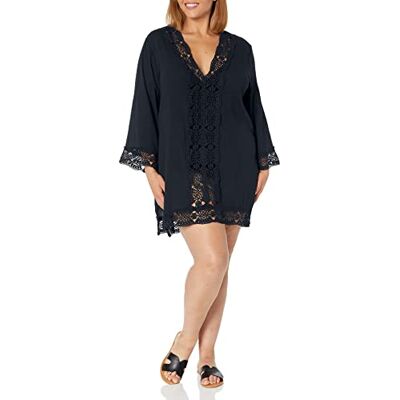 La Blanca Women's Plus-Size Island Fare V-Neck Womens Tunic Cover Up Swimwear, Black, 3X La Blanca Women's Plus-Size Island Fare V-Neck Womens Tunic Cover Up Swimwear, Black, 3X