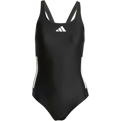 adidas Femme 3 Stripes C-Back Swimsuit Swimwear, black/white/white, 42 adidas Femme 3 Stripes C-Back Swimsuit Swimwear, black/white/white, 42