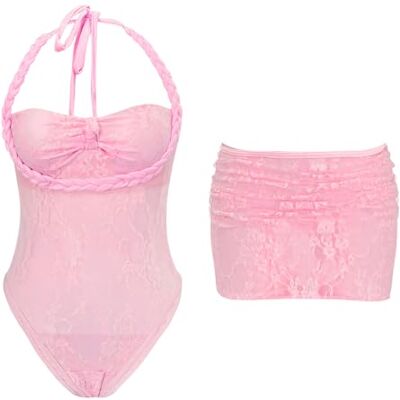 Uqezagpa Maillot de bain 1 pièce monokini dos nu avec cravate réglable et respirant, monokini transparent avec jupe de plage pour femme Rapiddry Uqezagpa Maillot de bain 1 pièce monokini dos nu avec cravate réglable et respirant, monokini transparent avec jupe de plage pour femme Rapiddry