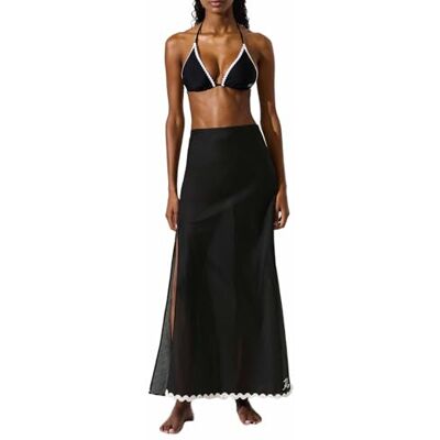 KARL LAGERFELD Signature Scallop Jupe de plage pour femme Noir Taille M, Noir, M KARL LAGERFELD Signature Scallop Jupe de plage pour femme Noir Taille M, Noir, M