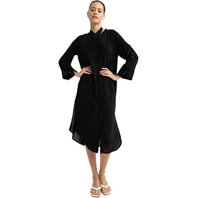 DeFacto Maillot de bain Cover Up pour femme, Noir, XXL DeFacto Maillot de bain Cover Up pour femme, Noir, XXL