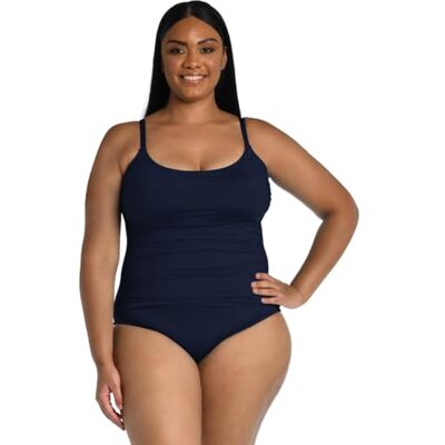 La Blanca Island Goddess Rouched Body Lingerie Mio One Piece Swimsuit Maillot de Bain Femme, Indigo, 46 grande taille La Blanca Island Goddess Rouched Body Lingerie Mio One Piece Swimsuit Maillot de Bain Femme, Indigo, 46 grande taille