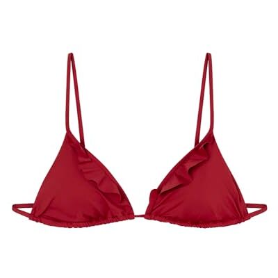 women'secret Top bikini triangle à volants rouge pour femme, Rouge standard, 110B women'secret Top bikini triangle à volants rouge pour femme, Rouge standard, 110B