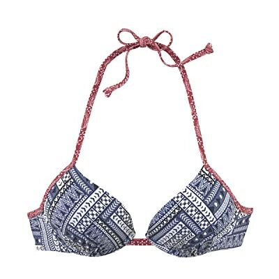 s.Oliver RED LABEL Beachwear LM Bikini Cocina pour femme, Bleu/rouge imprimé, 36C s.Oliver RED LABEL Beachwear LM Bikini Cocina pour femme, Bleu/rouge imprimé, 36C