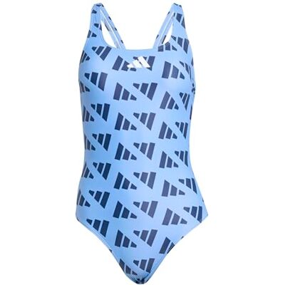 adidas Femme LOGO GRAPHIC V-BACK SWIMSUIT, blue fusion/dark blue, 38 adidas Femme LOGO GRAPHIC V-BACK SWIMSUIT, blue fusion/dark blue, 38