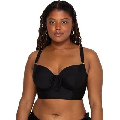 Smart & Sexy Full-Busted Supportive Underwire Swimsuit Bikini Top Haut de Maillot de Bain Femme, Black Hue, 100E Smart & Sexy Full-Busted Supportive Underwire Swimsuit Bikini Top Haut de Maillot de Bain Femme, Black Hue, 100E