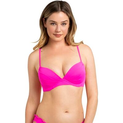 Smart & Sexy Women's Standard Swim Convertible Push-Up Bikini Top Swimwear Secret Line, Fuchia Sizzle, 34D Smart & Sexy Women's Standard Swim Convertible Push-Up Bikini Top Swimwear Secret Line, Fuchia Sizzle, 34D