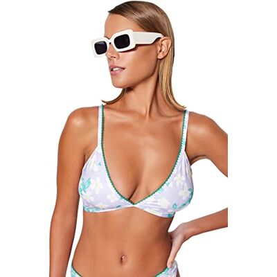 Trendyol Haut de Bikini en Tricot pour Femmes Maillot de bain, Lilas-multicolore, 40 Trendyol Haut de Bikini en Tricot pour Femmes Maillot de bain, Lilas-multicolore, 40