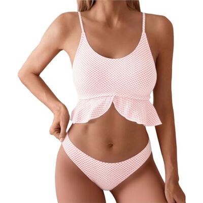 APGLSXY Maillot de bain tankini pour femme Contrôle du ventre Ensemble épissé Maillot de bain deux pièces avec ventre et volants Ensemble deux pièces à volants avec haut de bain APGLSXY Maillot de bain tankini pour femme Contrôle du ventre Ensemble épissé Maillot de bain deux pièces avec ventre et volants Ensemble deux pièces à volants avec haut de bain