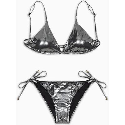 Giorgio Armani Bikini triangle à pois pour femme Noir L, Micro pois noirs, L Giorgio Armani Bikini triangle à pois pour femme Noir L, Micro pois noirs, L