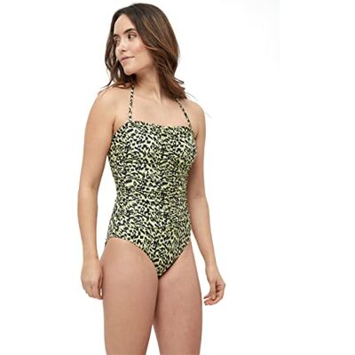 Minus Maillot de bain Davia pour femme, Imprimé lion jaune, XL Minus Maillot de bain Davia pour femme, Imprimé lion jaune, XL
