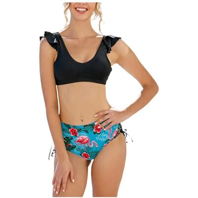 CHENWEIHAI Maillot de bain bikini taille haute Split Bikini coloré imprimé dos nu maillot de bain pour femme CHENWEIHAI Maillot de bain bikini taille haute Split Bikini coloré imprimé dos nu maillot de bain pour femme