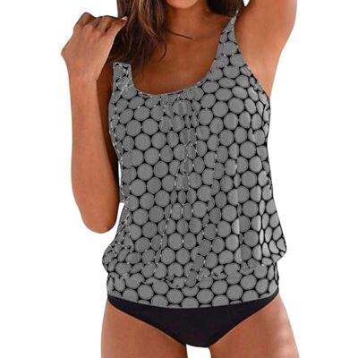 Uqezagpa Maillot de bain deux pièces à pois pour femme tankini Push Up Maillots de bain de plage Push Up Uqezagpa Maillot de bain deux pièces à pois pour femme tankini Push Up Maillots de bain de plage Push Up