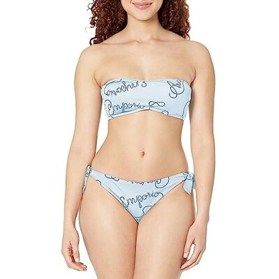 Giorgio Armani Ensemble bikini brésilien avec logo pour femme, Blanc/bleu marine, S Giorgio Armani Ensemble bikini brésilien avec logo pour femme, Blanc/bleu marine, S