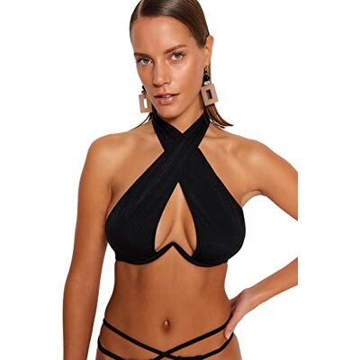 Trendyol Haut de Bikini en Maille Métallique pour Femme Maillot de bain Femme (lot de 1) Trendyol Haut de Bikini en Maille Métallique pour Femme Maillot de bain Femme (lot de 1)