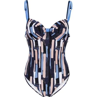 Fashy Maillot de bain pour femme (80% de matière recyclée) avec écharpes, bleu, bleu, 40 B Fashy Maillot de bain pour femme (80% de matière recyclée) avec écharpes, bleu, bleu, 40 B