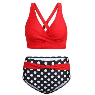 Uqezagpa Maillot de bain imprimé gainant taille haute maillot de bain col en V maillot de bain rembourré maillot de bain femme Uqezagpa Maillot de bain imprimé gainant taille haute maillot de bain col en V maillot de bain rembourré maillot de bain femme