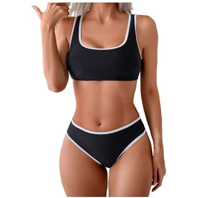 CHENWEIHAI Maillot de bain bikini femme sexy mini ensembles de bikini strings maillot de bain femmes taille haute bikini sexy vêtements de plage maillot de bain femmes maillots de bain sexy (S/noir) CHENWEIHAI Maillot de bain bikini femme sexy mini ensembles de bikini strings maillot de bain femmes taille haute bikini sexy vêtements de plage maillot de bain femmes maillots de bain sexy (S/noir)