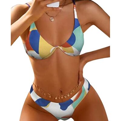 APGLSXY Maillot de bain deux pièces pour femmes et filles Imprimé floral Maillot de bain dos nu à coupe haute Maillot de bain 2 pièces à imprimé floral APGLSXY Maillot de bain deux pièces pour femmes et filles Imprimé floral Maillot de bain dos nu à coupe haute Maillot de bain 2 pièces à imprimé floral