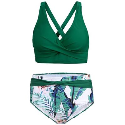 Uqezagpa Maillot de bain imprimé gainant taille haute maillot de bain col en V maillot de bain rembourré maillot de bain femme Uqezagpa Maillot de bain imprimé gainant taille haute maillot de bain col en V maillot de bain rembourré maillot de bain femme