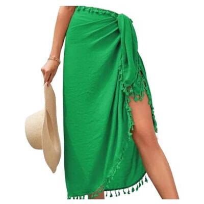 EKalgretrA Sarong Écharpe Plage Cache-Maillot de Bain Robe Robe de plage sexy à lacets avec châle et pompons, protection solaire, pour femme EKalgretrA Sarong Écharpe Plage Cache-Maillot de Bain Robe Robe de plage sexy à lacets avec châle et pompons, protection solaire, pour femme
