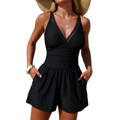 APGLSXY Maillot de bain uni tendance avec poches intégrées en nylon Tankini Beachwear pour diverses occasions Maillot de bain une pièce pour femme APGLSXY Maillot de bain uni tendance avec poches intégrées en nylon Tankini Beachwear pour diverses occasions Maillot de bain une pièce pour femme