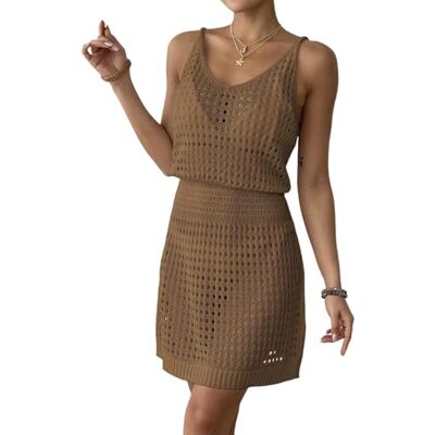 Kelisdi Robe de plage décontractée tankini cache-maillot col en V découpe design à séchage rapide tissu respirant pour activités à terre séchage rapide Kelisdi Robe de plage décontractée tankini cache-maillot col en V découpe design à séchage rapide tissu respirant pour activités à terre séchage rapide