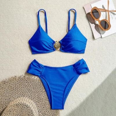 CHENWEIHAI Maillot De Bain Ensemble Sexy De Bikini Taille Haute Femme Maillot De Bain Deux Pièces Maillot De Plage Maillot De Bain De Vacances (L/Royal Bleu) CHENWEIHAI Maillot De Bain Ensemble Sexy De Bikini Taille Haute Femme Maillot De Bain Deux Pièces Maillot De Plage Maillot De Bain De Vacances (L/Royal Bleu)