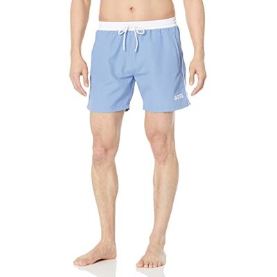Boss Men's Standard Medium Length Solid Swim Trunk, Marina Blue, XXL Boss Men's Standard Medium Length Solid Swim Trunk, Marina Blue, XXL