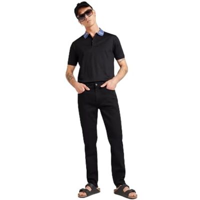 Boss Re.Maine_BO Pantalon plat pour homme, Noir, 35W / 36L Boss Re.Maine_BO Pantalon plat pour homme, Noir, 35W / 36L