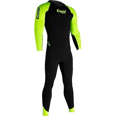 CRESSI Karua Man Monopiece Swimsuit 3/2 mm, combinaison de natation homme, noir/citron vert, XS/1 CRESSI Karua Man Monopiece Swimsuit 3/2 mm, combinaison de natation homme, noir/citron vert, XS/1