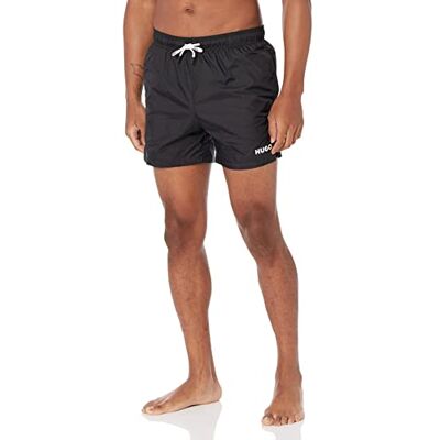 HUGO Mens Small Logo Quick Dry Swim Trunks, Basic Black, XX-Large US HUGO Mens Small Logo Quick Dry Swim Trunks, Basic Black, XX-Large US