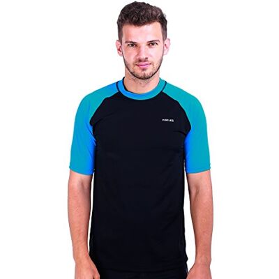 H.MILES Rash Vest Homme Rash Guard Manches Courtes Plongée en apnée Surf Top Combinaison de Sous-Protection UV T-shirt de Plage H.MILES Rash Vest Homme Rash Guard Manches Courtes Plongée en apnée Surf Top Combinaison de Sous-Protection UV T-shirt de Plage