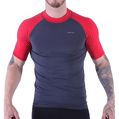 H.MILES Rashguard Gilet rashguard à manches courtes pour homme Noir Snorkeling Natation Surf Combinaison de plongée Protection UV T-shirt à manches courtes H.MILES Rashguard Gilet rashguard à manches courtes pour homme Noir Snorkeling Natation Surf Combinaison de plongée Protection UV T-shirt à manches courtes