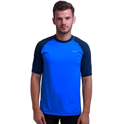 H.MILES Rashguard Homme Manches Courtes Protection Solaire UV (UPF) 50+ Anti-UV Haut Surf Plage Natation Plongée T-Shirt Neoprene H.MILES Rashguard Homme Manches Courtes Protection Solaire UV (UPF) 50+ Anti-UV Haut Surf Plage Natation Plongée T-Shirt Neoprene