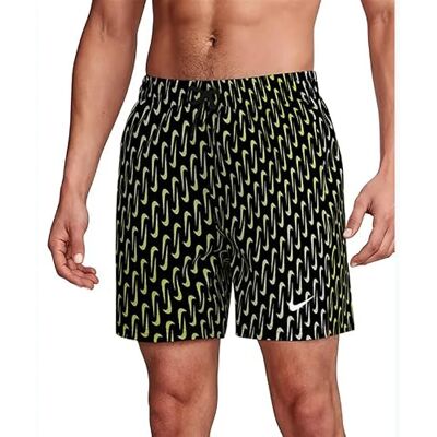 NIKE Swim Breaker Swoosh Link 5" Volley Short Black Swim Trunks Mixte NIKE Swim Breaker Swoosh Link 5" Volley Short Black Swim Trunks Mixte