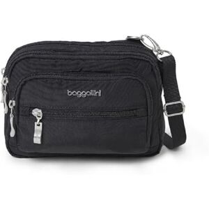 Baggallini Triple Zip Mini Sac bandoulière, Noir (Black) Baggallini Triple Zip Mini Sac bandoulière, Noir (Black)