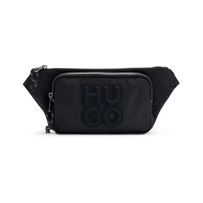 HUGO Hommes Malick Bumbag Sac ceinture zippé avec logo revisité, Noir001, 30 x 14 x 4 cm HUGO Hommes Malick Bumbag Sac ceinture zippé avec logo revisité, Noir001, 30 x 14 x 4 cm