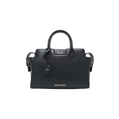 Giorgio Armani Exchange A X Women's Amelie, logo embossed loging, shiny effect, black, Tote M Amelie, embossed logo lettering, shiny effect medium size Giorgio Armani Exchange A X Women's Amelie, logo embossed loging, shiny effect, black, Tote M Amelie, embossed logo lettering, shiny effect medium size