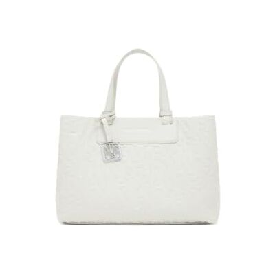 Giorgio Armani Exchange Sac à provisions pour femme Liz, Essentiel, avec logo carré, blanc cassé Giorgio Armani Exchange Sac à provisions pour femme Liz, Essentiel, avec logo carré, blanc cassé