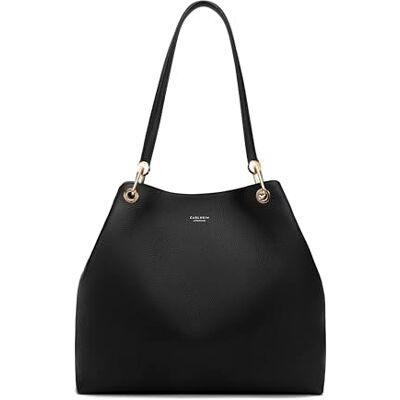 Carlheim , Skagen Genuine Leather Collection, Stella Genuine Leather Handbag (Black), Noir, Taglia unica Carlheim , Skagen Genuine Leather Collection, Stella Genuine Leather Handbag (Black), Noir, Taglia unica