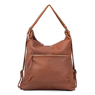 BIBA Orleans OR1LO Sac à dos pour femme en cuir véritable, poignée longue, fermeture à glissière, cuir bovin légitime, Cuir BIBA Orleans OR1LO Sac à dos pour femme en cuir véritable, poignée longue, fermeture à glissière, cuir bovin légitime, Cuir