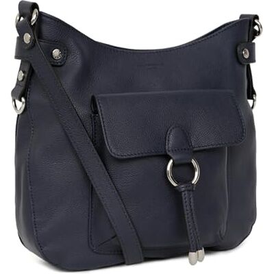 Hexagona Sac porté travers Compatible téléphone portable Pour Femme Collection Confort Noir En cuir de vachette grainé, Marine Hexagona Sac porté travers Compatible téléphone portable Pour Femme Collection Confort Noir En cuir de vachette grainé, Marine