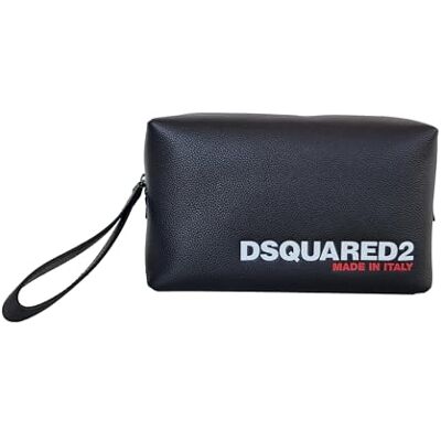 DSQUARED2 Pochette de beauté Trousse Sacoche unisexe en cuir BYM0051 25103888 2124 Noir DSQUARED2 Pochette de beauté Trousse Sacoche unisexe en cuir BYM0051 25103888 2124 Noir