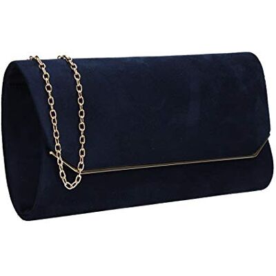 SwankySwans Anny Pochette à rabat en daim pour femme Taille unique, bleu marine, taille unique SwankySwans Anny Pochette à rabat en daim pour femme Taille unique, bleu marine, taille unique
