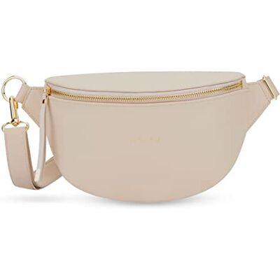 Expatrié Alice Sac banane pour femme, en cuir végétalien, sac banane pour festival, voyage et quotidien Poche poitrine élégante Imperméable, beige, S, Classique et élégant Expatrié Alice Sac banane pour femme, en cuir végétalien, sac banane pour festival, voyage et quotidien Poche poitrine élégante Imperméable, beige, S, Classique et élégant