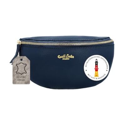 Gusti Leder Gusti Rosamonde Sac banane en cuir véritable, bleu, Einheitsgröße Gusti Leder Gusti Rosamonde Sac banane en cuir véritable, bleu, Einheitsgröße