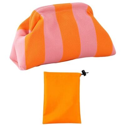 DUINIU 1 Pièce De Sac De Plage Rayé Et 1 Pièce De Sac Imperméable, Sac À Rayures Tricoté, Sac Tissé Imperméable, Convient Pour La Plage, Shopping, Voyage (Arance). DUINIU 1 Pièce De Sac De Plage Rayé Et 1 Pièce De Sac Imperméable, Sac À Rayures Tricoté, Sac Tissé Imperméable, Convient Pour La Plage, Shopping, Voyage (Arance).