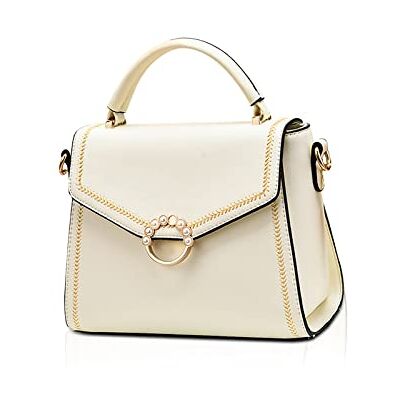 NICOLE & DORIS Sac a Main Femmes Bandoulieres Sacs Portés Epaule Petit Sac Crossbody en PU Cuir Elégant Sac Epaule Sac Besace en Perles, Blanc, L, Elégant,Élégant NICOLE & DORIS Sac a Main Femmes Bandoulieres Sacs Portés Epaule Petit Sac Crossbody en PU Cuir Elégant Sac Epaule Sac Besace en Perles, Blanc, L, Elégant,Élégant