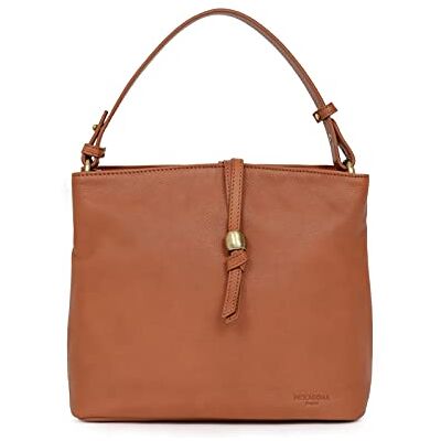 Hexagona Paris 1 poignée-pour Femme-Collection Voyages-Terre-en Cuir de Vachette Souple Gras-Porté a Main bandoulière-Petit Sac, 25 x h : 21,5 x P : 13,5 cm Hexagona Paris 1 poignée-pour Femme-Collection Voyages-Terre-en Cuir de Vachette Souple Gras-Porté a Main bandoulière-Petit Sac, 25 x h : 21,5 x P : 13,5 cm